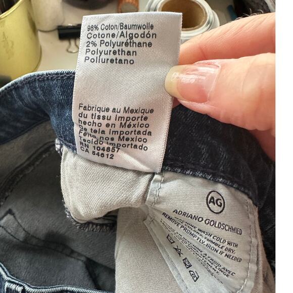 AG Dark Wash The Harper Essential Straight Raw Hem Jeans 29 - Picture 12 of 15